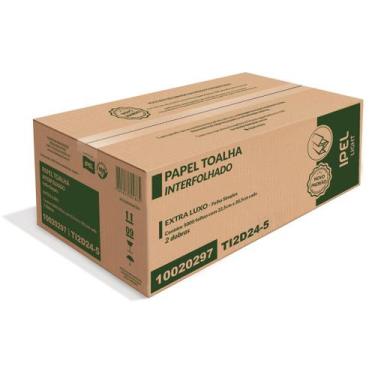 Imagem de Papel Toalha Interfolha 2 Dobras Folha Simples Light 5.000 folhas Ipel