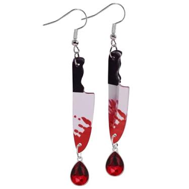 Imagem de RofYof Brincos de faca para mulheres, brincos góticos, punhais, punk, Halloween, hip hop, joias de Halloween, Acrílico