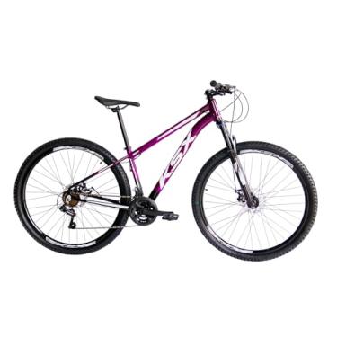 Imagem de Bicicleta Bike Aro 29 MTB Alumínio KSX SD7 21V Câmbios Especiais Cabeamento Interno Unissex (PRETA C/VIOLETA (ADS BRANCO), 21)