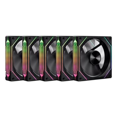 Imagem de Kit 5 Fans Pichau Ventus NX ARGB 120mm Sem Controladora Preto - PCH-VTNX5-BK01