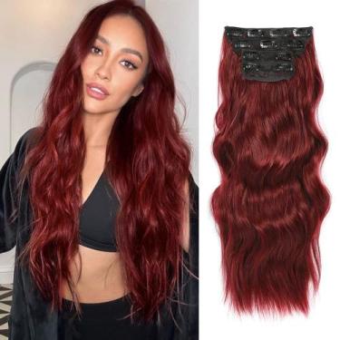 Imagem de Extensões de cabelo MSBELLE Clip em 20 cm, sintético, 200 g, 4 peças v