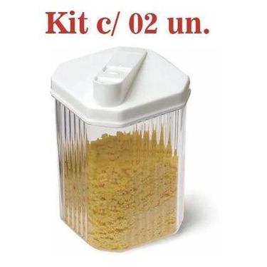 Imagem de Açucareiro Farinheiro Pote Mantimento Acrílico Kit 02 Peças - ERCAPLAS