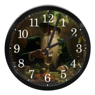 Imagem de LILINWAN Relógio de parede 24 cm sem tique-taque silencioso operado por bateria relógio de parede redondo moderno estilo simples decoração relógio para escritório/escola/quarto/sala de estar