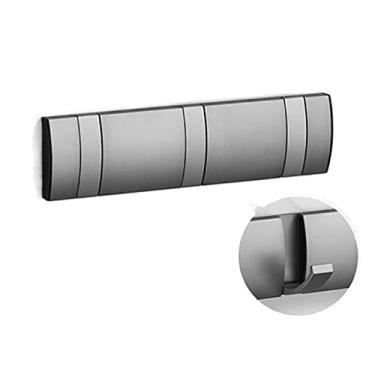 Imagem de Cabide montado na parede ganchos de parede cabide de toalha dobrável instalação sem unhas ganchos de parede cabide de parede suporte de roupas casacos para parede banheiro cabideiro montado na parede