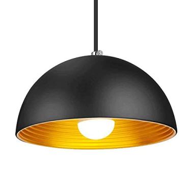 Imagem de CHENKUI Lustres, abajur minimalista com acabamento de metal polido a óleo, luminária de teto de cabeça única industrial E26/E27 estilo japonês, luzes para sala de jantar e sala de estar, restaurante