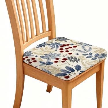 Imagem de BSFHH Capas de assento de cadeira – Pacote com 4 capas para cadeira de sala de jantar, à prova d'água, com laços elásticos, removíveis, laváveis, estofadas (floral, pacote com 6)