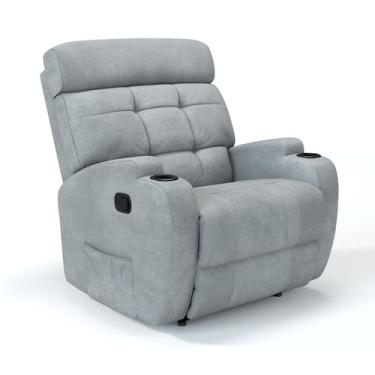 Imagem de Poltrona do Papai Reclinável Manual Em Tecido Bouclé Com Massagem Mode