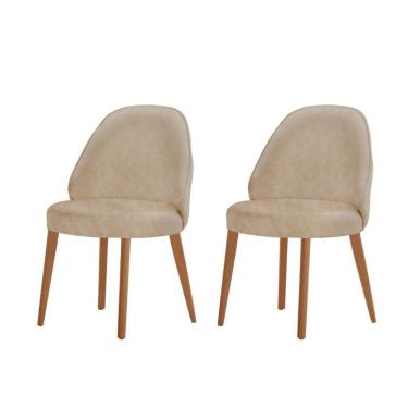 Imagem de Conjunto Suíça Com 2 Cadeiras Madeira Moderna Mobília Milano Imbuia Natural