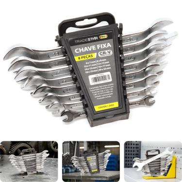 Imagem de Jogo Chave Fixa 6 - 22 mm 8 Peças CR-V Tradestar