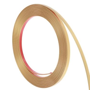 Imagem de Fita de acabamento dourado para decoração de parede e teto de PVC flexível para decoração de parede e teto, fita autoadesiva para moldura de espelho, bordas de paredes, azulejos de armário decorativos
