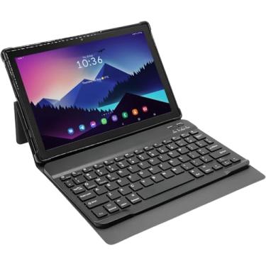 Imagem de Tablet E1035 10.1" 256GB/ 8GB RAM Bateria 6000mAh, Android 14, Octa Core, Câmera 13MP Dual Chip com Capa e Teclado para Trabalho e Estudos (Azul)