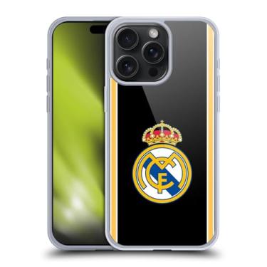 Imagem de Head Case Designs Capa de gel retrô preta oficialmente licenciada pelo Real Madrid CF Bring Back 99/00 [proteção de grau militar] compatível com Apple iPhone 15 Pro Max e compatível com MagSafe