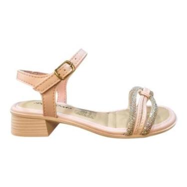 Imagem de Sandalia Infantil Menina Pink Cats Salto Fivela Tiras Casual Conforto Antiderrapante V5932 Rosa-Feminino