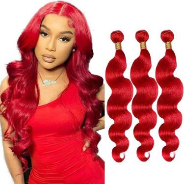 Imagem de Extensões de cabelo GveoxVO Red Body Wave 8A Brazilian Virgin