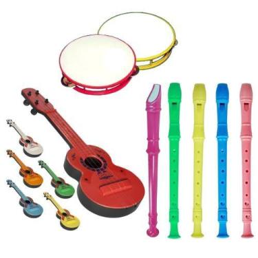 Imagem de Brinquedo Infantil Musical Violãozinho Educacional Pandeiro Divertido 