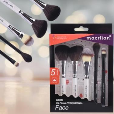 Imagem de Macrilan Kit Com 5 Pincéis Profissionais De Maquiagem Para Face, WB801