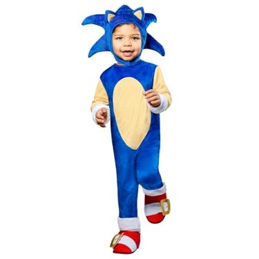 Imagem de Rubie's Macacão, botas e acessório de cabeça Sonic the Hedgehog para crianças, pequeno