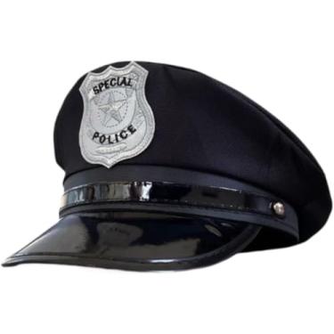 Imagem de Chapéu Temático Tipo Quepe para Fantasia | Acessório para Carnaval, Festas, Halloween e Eventos Temáticos | Confortável, Estiloso e Durável (Polícial)