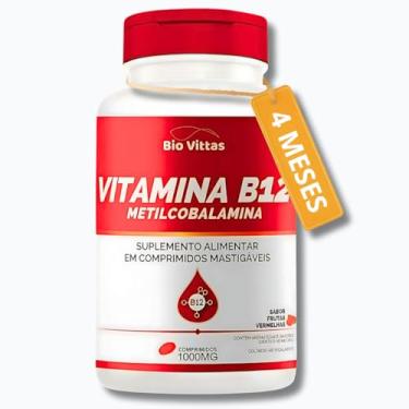 Imagem de Vitamina B12 Metilcobalamina 120 Comprimidos Mastigáveis 1000mg [4 MESES DE DURAÇÃO]