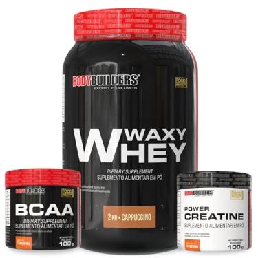 Imagem de Kit Waxy Whey Cappuccino 2kg + BCAA 4,5 100g + Power Creatina 100g – Bodybuilders