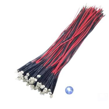 Imagem de Vrabocry 30 peças de luzes LED brancas de 12 volts 1,8 mm com diodos emissores de diodos pré-cabeados 20.1 cm DC 12 V lente clara pequenas lâmpadas LED