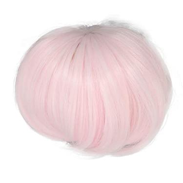 Imagem de Yctze Peruca de Boneca Com Franja – Peruca de Boneca Curta, Reta e Flexível para de 1/6 (Rosa)