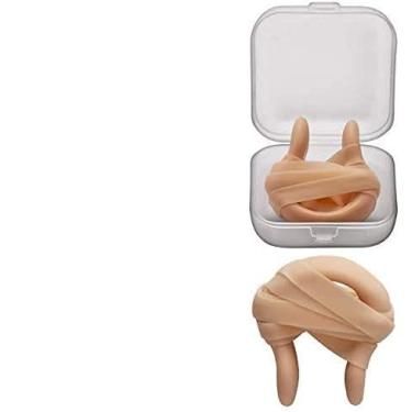 Imagem de Clipe de nariz à prova d'água de gel de sílica para natação com cordão elástico macio para adultos, bege (pacote com 8)