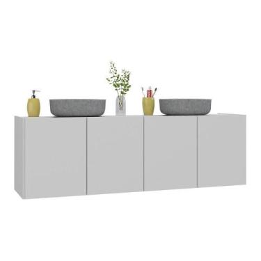 Imagem de Gabinete De Banheiro 123,5cm Suspenso 4 Portas Multimóveis Mp5047 Bran