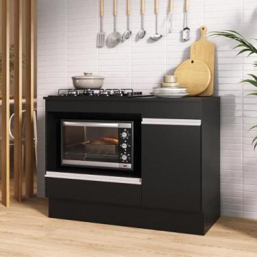 Imagem de Balcão Cozinha Para Cooktop E Forno 105cm Com Rodapé Veneza Multimóvei