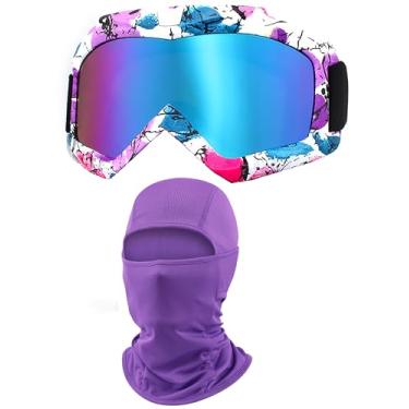 Imagem de immoono Óculos de motocross com balaclava, ATV Dirt Bike Motocicleta UTV MX OTG Offroad óculos de equitação anti UV neblina à prova de poeira óculos de esqui para corrida para mulheres meninas