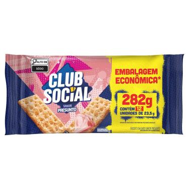 Imagem de Biscoito Salgado Club Social Presunto Embalagem Econômica 282g