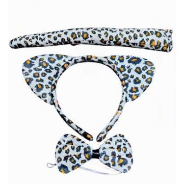Imagem de Kit Tiara Animal Oncinha Pelúcia Gravata Rabinho Cosplay - TOP, Onça P