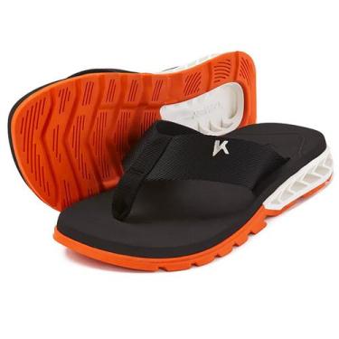 Imagem de Chinelo Kenner Rakka Masculino - Preto e Laranja, 38