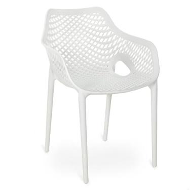 Imagem de Cadeira de Jantar Design Suits com Braço Empilhável em Polipropileno - Branco