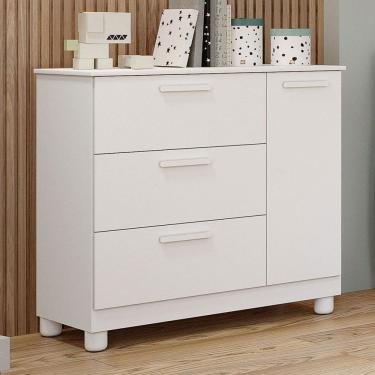 Imagem de Cômoda Infantil Jujuba 3 Gavetas 1 Porta Branco - Permóbili