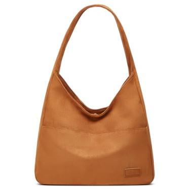 Imagem de Bolsa feminina elegante de couro vegano elegante casual moderna grande bolsa de ombro macia, C - Marrom