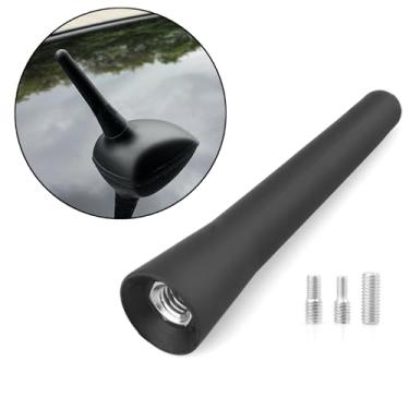 Imagem de Antena de reposição universal de carro de 6,3 cm preta otimizada FM/AM recepção mini antena curta de alumínio para veículo esportivo adequado para Toyota, Honda, Chevrolet, Nissan, Ford, Jeep Subaru