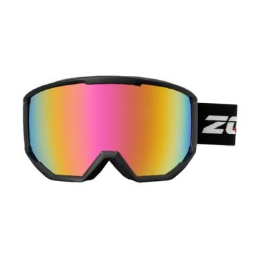 Imagem de ANSUNDA Óculos de esqui OTG, óculos de neve e snowboard esportivo para jovens adultos 100% proteção UV400 antiembaçamento (armação preta alça preta - lente vermelha gradiente Revo (Vlt 10%))