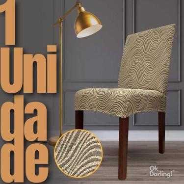 Imagem de Capa de Cadeira Linha Premium Imperial Persa - Marrom/Areia - OK Darli