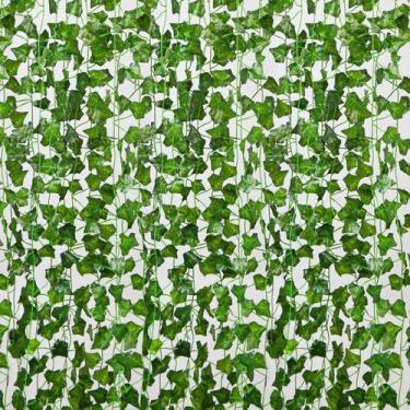 Imagem de Artificial Ivy Fake Vines CQURE, pacote com 72 folhas verdes de 154 m