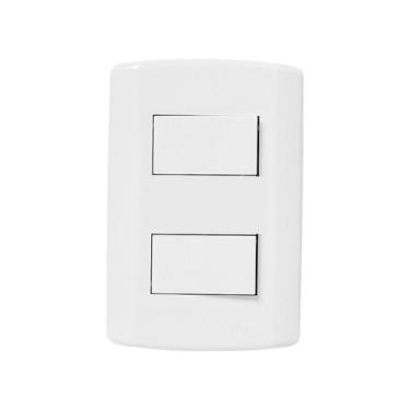 Imagem de Interruptor Duplo de Embutir Branco Lig Simples Pluzie