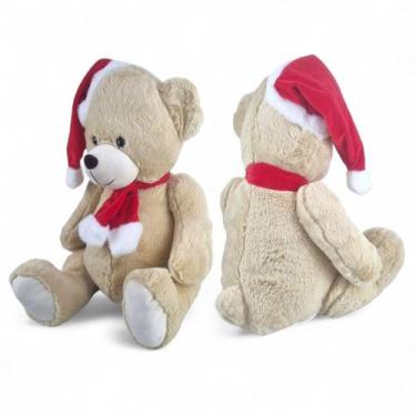 Imagem de Urso Grande Natalino Com Cachecol Gorro Natal 40cm Presente - MultiA, 