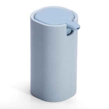 Imagem de LINE+ARC Dispensador de sabão moderno fácil de pressionar (ártico). Lindo condicionador de xampu de loção líquida ergonômica de mármore azul para banheiro.