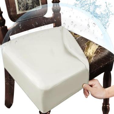 Imagem de Conjunto de 6 capas de assento para cadeiras de jantar em couro WUSOUP