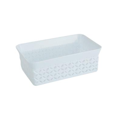 Imagem de Cesto Organizador Plástico 13x5 Branco - Tudo em Caixa