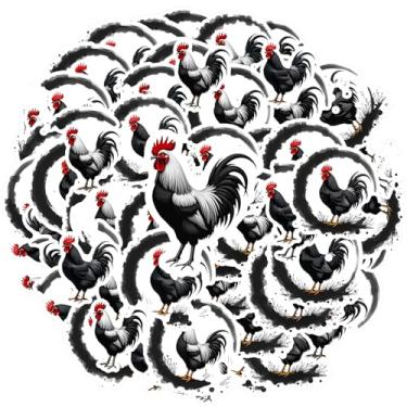 Imagem de 50 peças arte de tinta de galo cultura asiática natureza animal pacote de adesivos DIY adesivos de animais tradicionais para telefone faça você mesmo, laptop, scrapbook, bicicleta, guitarra, laptop