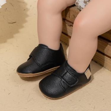 Imagem de Tênis para bebês meninos meninas cano alto sola macia antiderrapante infantil leve pré-andador primeiro berço, A03/preto, 12-18 Months Toddler