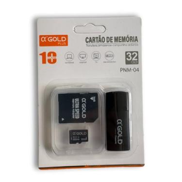 Imagem de Cartão de Memória Micro SD 32GB Classe 10, com Adaptador SD e USB, Alta Velocidade para Celular, Câmera, Tablet, Smartphone