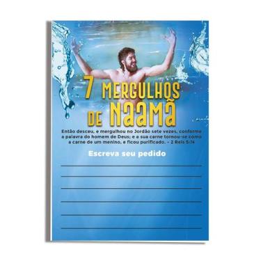 Imagem de Folheto 7 Mergulhos de Naamã  500 Unidades de Papel Couchê - no-brand