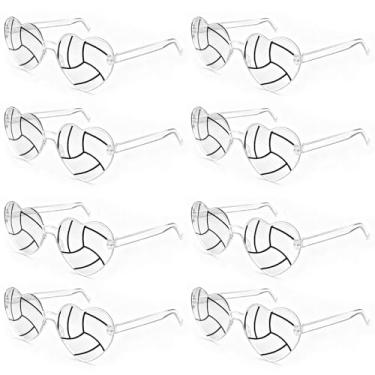 Imagem de Zaruatu 8 peças de óculos de sol esportivos de coração, futebol, vôlei, futebol, basquete, presente, em massa, para lembrancinha de festa esportiva, vidro para treinador (vôlei)